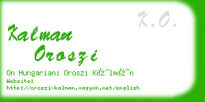 kalman oroszi business card